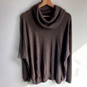 Cynthia Rowley 100% Merino Wool Cowl Capsule Sweater Oversized Cozy L XL